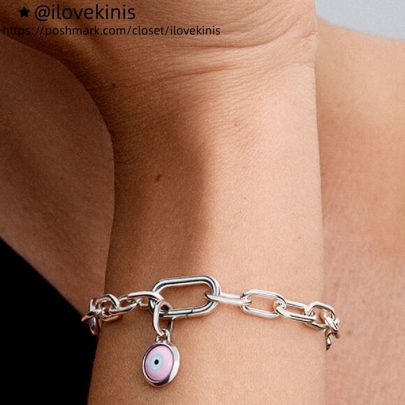 Pandora Engravable Evil Eye Murano Glass Mini Dangle Charm - Picture 5 of 5